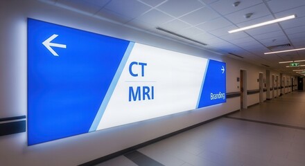 Obraz premium Hospital Corridor Signage: A Guide To CT, MRI, And Directional Branding