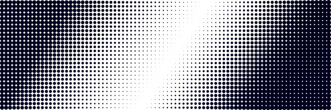 Half tone dot pattern background with gradient texture and fade effect. Vintage abstract black grunge background.	
