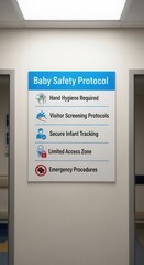 Hospital Signage Detailing Baby Safety Protocols Emphasizing Infant Care and Protection