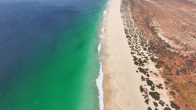 Aerial view of Santa Monica Beach in Boa Vista Cape Verde - Cabo Verde