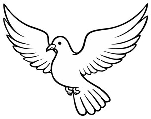 Obraz premium Soaring white dove illustration isolated on white background