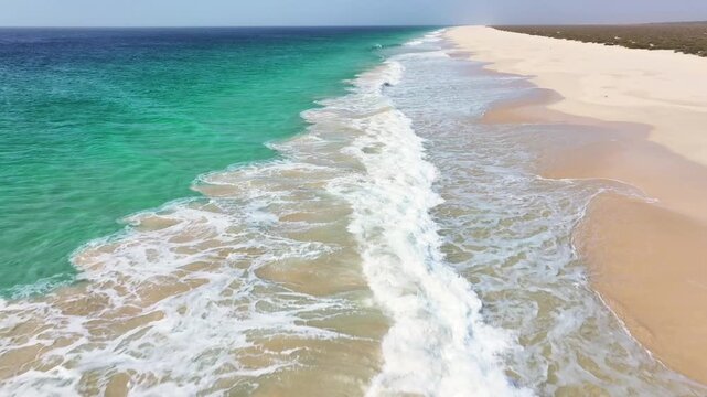 Aerial view of Santa Monica Beach in Boa Vista Cape Verde - Cabo Verde