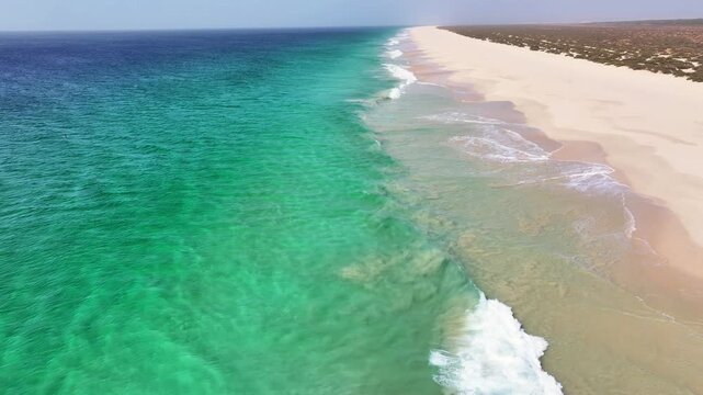 Aerial view of Santa Monica Beach in Boa Vista Cape Verde - Cabo Verde