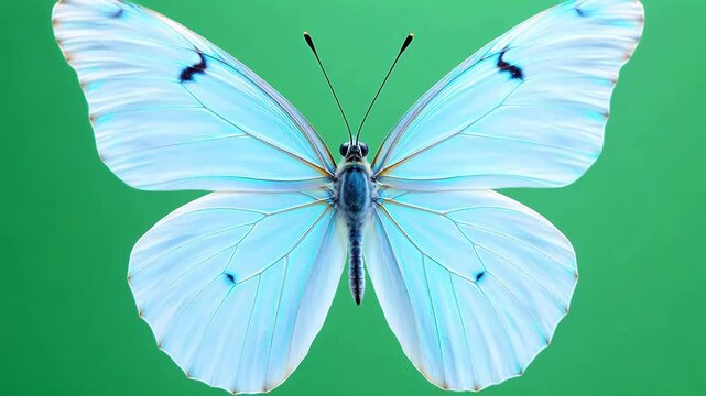 Butterfly with blue and white wings