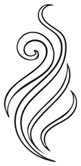 Fototapeta premium Elegant abstract swirling line art illustration of a decorative organic flourish or wisp of smoke