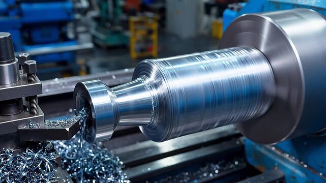 Metalworking machine in operation