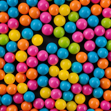 Bolas de gominolas o chicle de colores.