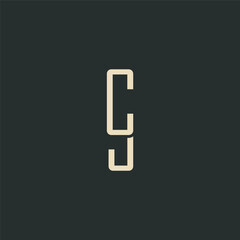 CJ Monogram Logo Design With Modern Typography For Brand Identity And Corporate Use
