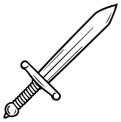 Classic Medieval Sword with Ornate Handle and Pointed Blade