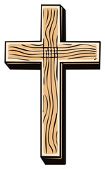 Simple Symbolic Wooden Christian Cross Religious Belief Sign of Faith Hope