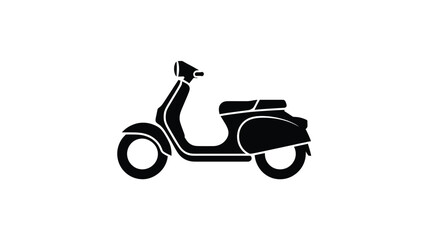 Modern scooter icon in simple black design