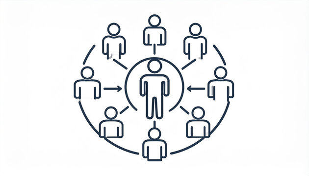 Team- und F&uuml;hrungskr&auml;fte-Icon als Silhouette, Symbol f&uuml;r Personal, Organisation und Management