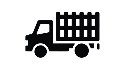 Fototapeta premium Simple black truck icon for logistics and transportation themes