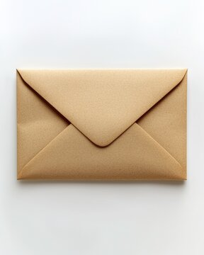 Brown envelope placed on a plain white surface, suitable for sending letters and documents, showing a simple design without extra features