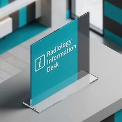 Radiology Information Desk Signage: Modern Hospital Aesthetic with Sleek Design Elements