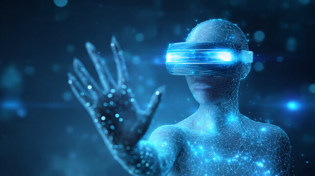 Metaverse technology future concept. VR virtual digital reality cyber metaverse simulation Innovation connection global blockchain experiences network futuristic. 3d rendering.