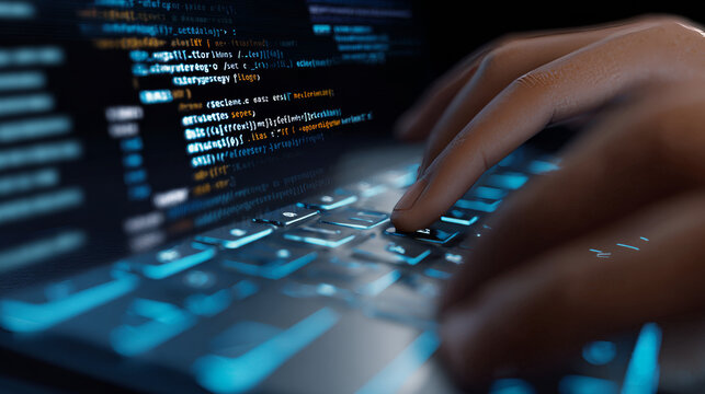 Programmer developer typing script source languages coding symbols  icon development project data programming software engineering IT technologies computer. 3d rendering.