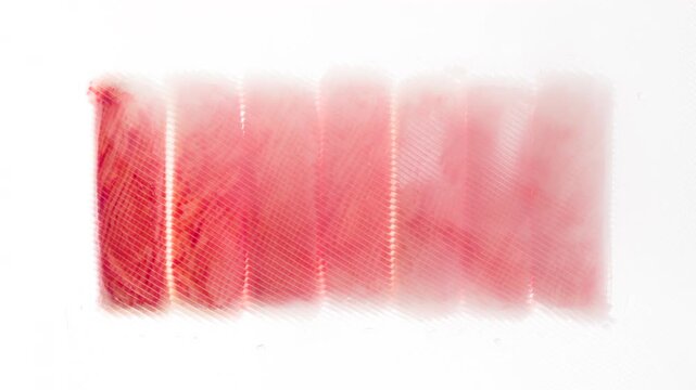 Packing and Freezing of Crab Meat. Crab sticks are vacuum packed and rapidly cooled with an ice jet, creating the effect of white steam on a white background