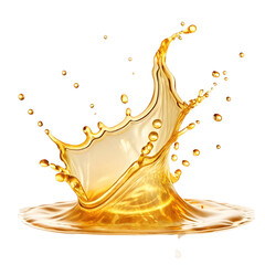 Fototapeta premium Golden Oil Splash Cut Out Isolated on Transparent White Background