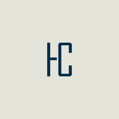Obraz premium HC Monogram Logo Design With Modern Typography For Brand Identity And Corporate Use