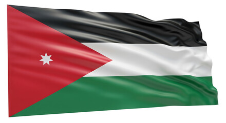 Obraz premium Jordan Flag Waving On Isolated Transparent Background