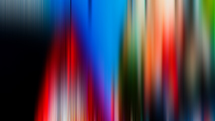 Abstract Blurred Background with Vibrant Vertical Stripes in Red, Blue, Green, Orange, and Black.
