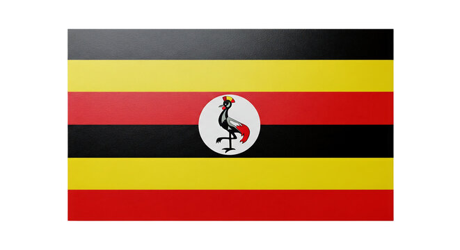Uganda Flag On Isolated Transparent Background