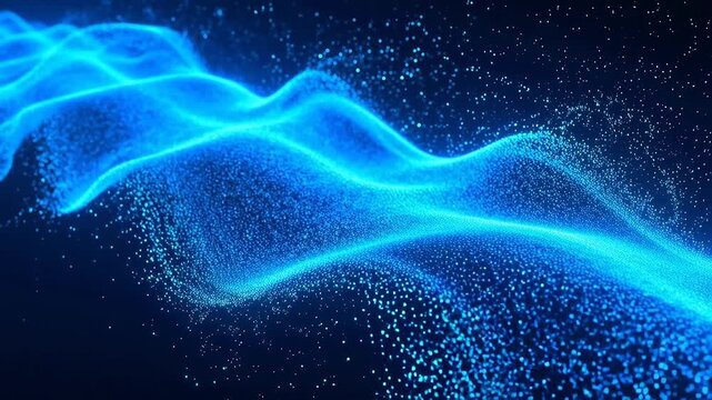Blue particle wave animation