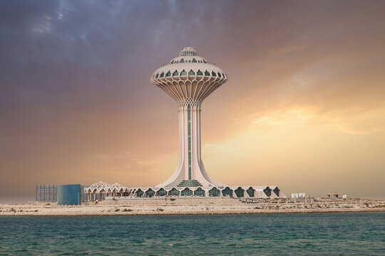 Al Khobar, Feb 20, 2026. Khobar Water Tower Al khobar Corniche  , Dammam Eastern Province, Saudi Arabia