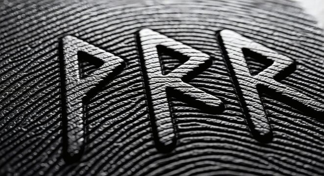 Close-up of Fingerprint with Embossed Letters PRR