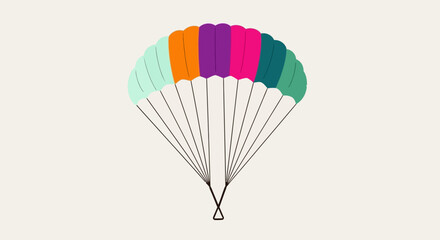 Obraz premium A colorful parachute illustration floating gently in the air, showcasing vibrant colors and delicate design