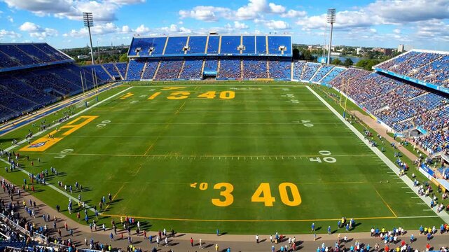 Aerial view of a football stadium