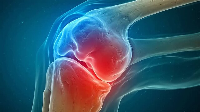 Detailed view of a knee joint