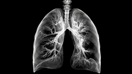 Chest X-ray imaging used to evaluate lung health, aiding in medical diagnosis and assessment of respiratory conditions
