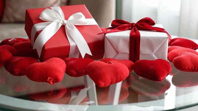Romantic Holiday Gifts: Red Gift Boxes with Heart- Shaped Decorations for Valentine&rsquo;s Day, Christmas, or Special Occasions Couples, Brides, and Gift- Givers
