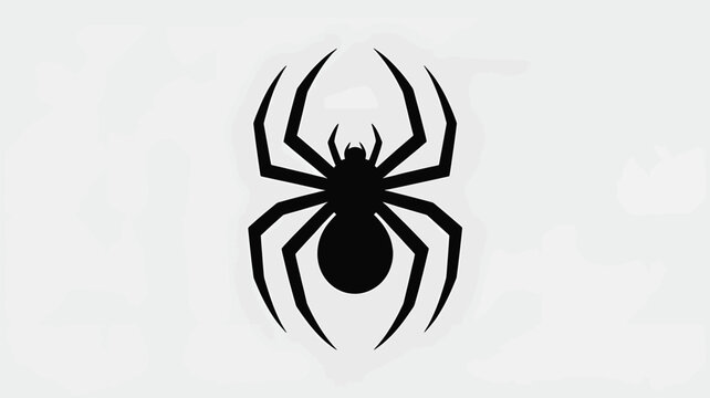 Black widow spider silhouette on white background