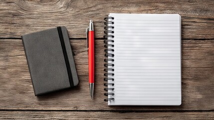 A training and business development concept featuring a notepad and pen for writing and planning ideas

