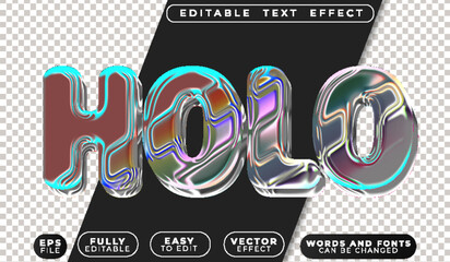 Holo Hologram Digital Light Vector Fully Editable Smart Object Text Effect © MehmetMelih