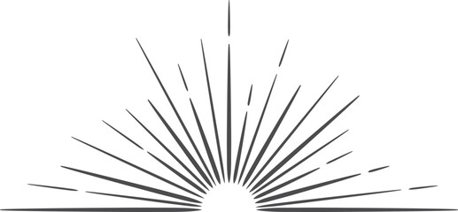 Obraz premium Sunrise burst line element. Vintage hipster style
