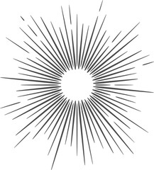 Fototapeta premium Radiant light burst element. Vintage line emblem