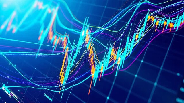 Colorful financial data graph
