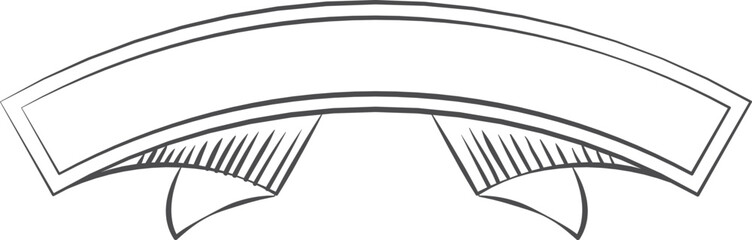 Paper banner flag engraving. Ribbon retro frame