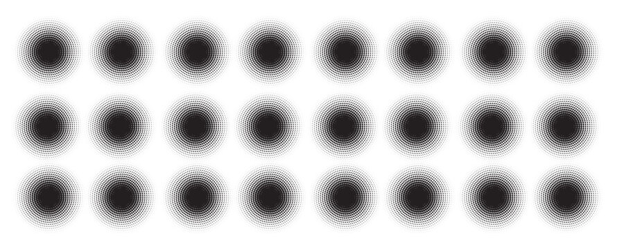 Hexagon halftone gradient texture. Abstract black grunge background. Geometric retro halftone tech overlay. Fading wavy hexagonal pattern backdrop. Vector vanishing honeycomb grunge bitmap wallpaper