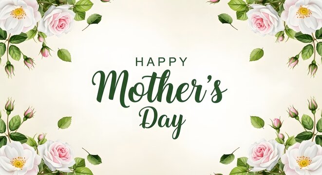 Happy international mother's day greeting with beautiful floral design