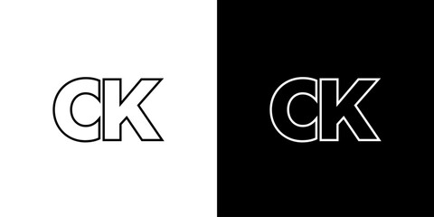 Letter C and K, CK logo design template. Minimal monogram initial based logotype.