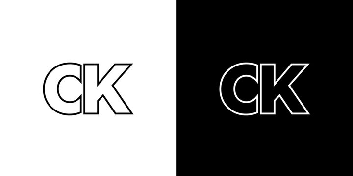 Letter C and K, CK logo design template. Minimal monogram initial based logotype.