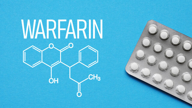 Warfarin Anticoagulant Medication Concept, Blood Thinner Therapy, INR Monitoring and Dosage Control, Vitamin K Antagonist Drug for Thrombosis Prevention, Cardiovascular Treatment and Patient Safety