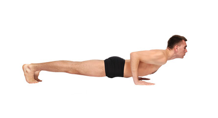 Man holding plank pose