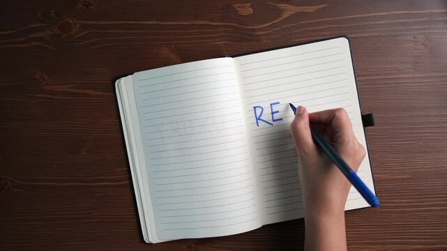 hand writing RETURNS on blank page, high returns, ROI, real estate concept background stock video in 4k Pro Res
