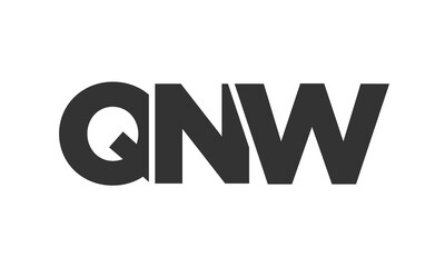QNW logo design template with strong and modern bold text. Initial based vector logotype featuring simple and minimal typography. Trendy company identity.